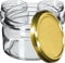 KADAX 10st Einmachgläser 250 ml, Marmeladengläser mit Twist-Off Deckel fi82, Dessertgläser, Luftdicht & Spülmaschinenfest, Dickwandiges Glas, Auswahl an Schraubverschlüssen (Gold)