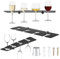 AHANDMAKER Acrylic Wine Glass Holders Wall Mounted, Black Wine Glass Storage Rack for 4 Glasses, Champagne Wall Holder, Under Cabinet Wine Glass Display Shelves, for Kitchen Bar Restaurant, 15 Inch