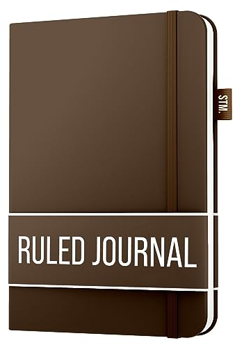 Scribbles That Matter Liniertes Tagebuch zum Schreiben, liniert, 150 Seiten, 120 g/m² dickes Papier mit Haftnotizen, Stiftschlaufe, Gummiband, Leder-Hardcover, A5-Tagebücher zum Schreiben, 14,6 x 20,8