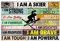 Metallschild mit Aufschrift I Am A Skier I Am Strong, leistungsstark, Retro-Schild, Wanddekoration, Geschenk für Zuhause, Küche, Büro, Club, Bar, Fitnessstudio, Vintage-Poster, 14 x 20 cm