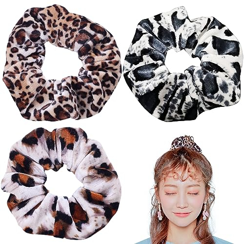 3 Stücke Haargummis Elastische Haarbänder Haargummis Seile Dot Leopard Scrunchie für Frauen Und Mädchen Haarschmuck