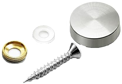 zalati Set Viti 12 pz Viti per Specchio Supporti di Fissaggio a Parete con Rondelle in Rame per Specchi in Vetro Cartelloni Cornici Insegne Espositori - 18 mm