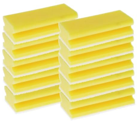 FixedByU XL Reinigungsschwamm kratzfrei aus Viskose mit weichem Vlies, ohne Scheuermittel | großer Schwamm: 15x7x4,5cm handschonende Griffrille | Putzschwamm für Küche, Wohnung, Bad und WC 10x gelb