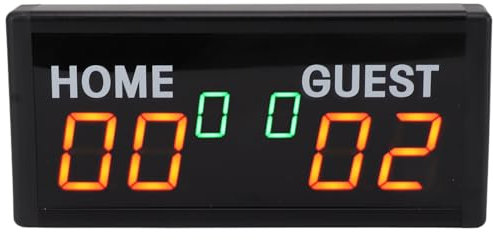 Gardien de Score Numérique, Tableau de Bord Numérique LED Portable de 1,8 Pouces avec Télécommande, Tableau de Bord électronique de Table avec Buzzer, pour Jeux de Sport (Prise UE)