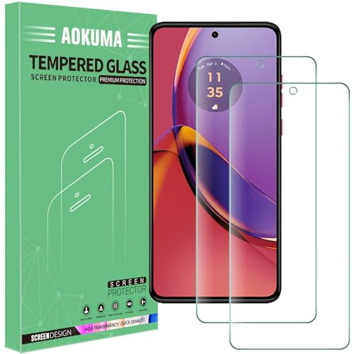 AOKUMA Tempered Glass for Motorola Moto G84 Screen Protector, [2 Pack] Premium Quality Guard Film, Case Friendly, Shatterproof, Shockproof, Scratchproof oilproof