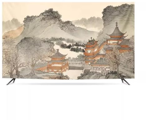 VUT Housse Anti-poussière Murale pour TV De Bureau, Housse Anti-poussière pour TV LCD 55 Pouces 65, Housse Imperméable en Tissu pour TV, Housse De Protection D'écran Incurvée(Size:40in,Color:A)