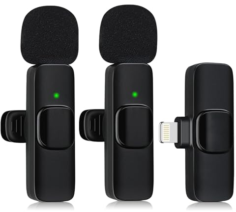 ULEMONDEE Mikrofon Kabellos Bluetooth Handy Mini Mikrofon Für Aufnahme Videoaufzeichnung YouTubeStreaming/Vlog, Rauschunterdrückung (IOS with 2Mic)