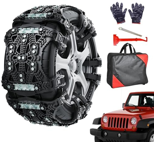 Opilroyn Auto-Schneeketten | 6 Stück Schneeketten 165-275mm,Anti-Eis-Crushing-Schneeketten für Autos, Sand, Straßen, Feldwege, Freeze Snow Road