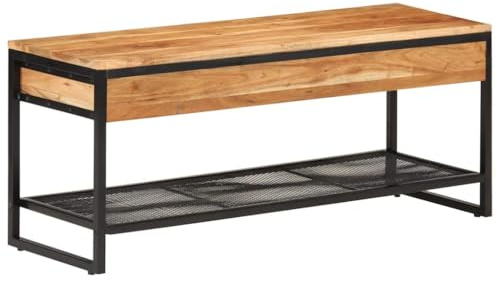 vidaXL Schuhbank 110x35x45 cm Massivholz Akazie und Eisen