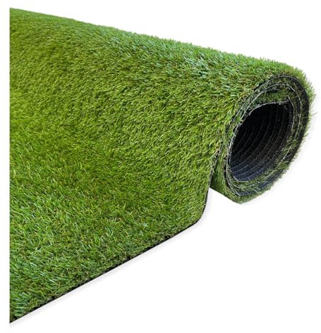 Acomoda Textil – Césped Artificial Alta Densidad para Interior Exterior. Rollo Hierba Sintética con Orificios Drenaje y Fácil Instalación para Jardín, Terraza, Piscina y Patio. (Altura 20mm, 2x5m)