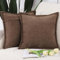 Madizz 2er Set Fransen Chenille Schlicht Zierkissenbezüge Modern Kissenbezug Kissenhülle Sofakissen Lendenkissen für Sofa Schlafzimmer Braun 50x50 cm
