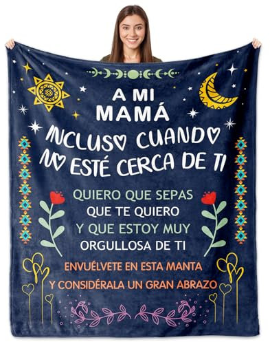Yofipon Regalo para Mi Mamá, Decke für Mütter, 152,4 x 127 cm, Regalo para Mamá Dia De Las Madres, Mutter-Geburtstagsgeschenke, Mutter-Geschenke auf Spanisch, Regalos de Aniversario/San
