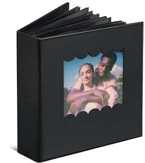 Polaroid Fotoalbum mit gewelltem Rand, Schwarz, kleines Fotoalbum für Polaroid i-Type, 600 und SX-70 Sofortfotos, Kapazität 40 Fotos (6369)