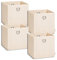 Storanda | 4er Set Aufbewahrungsbox 33x33x33 cm | Extra Große Griffe | Stabil & Faltbar | Regalbox für Würfelregal Kallax | Ideal für Zuhause & Kinderzimmer | Natur