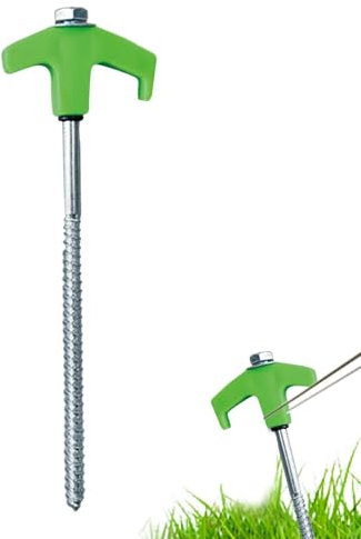 Ancoraggi da terra a vite, 20 cm, pali in metallo per terra, si illuminano al buio, picchetti da campeggio antivento, picchetti a vite con presa salda per campeggio all'aperto, spiaggia