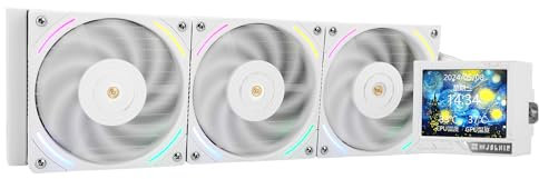 TR Mjolnir Vision 360 ARGB Bianco - 360 mm AIO CPU Raffreddatore liquido,Schermo LCD IPS con risoluzione 320 x 240, per AM4 / AM5 e LGA1700 / 1851,'3,5 pollici Display LCD assorbente magnetico per
