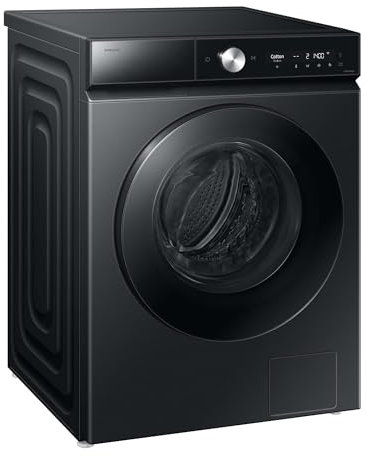 Samsung WD90DB8B85GBU2 Bespoke AI Waschtrockner, 9+6 kg, EEK: D/A (-10%), Waschmaschine und Trockner in einem, QuickDrive, AI Ecobubble, AI Wash, SuperSpeed 39 Min. Waschprogramm, Schwarz