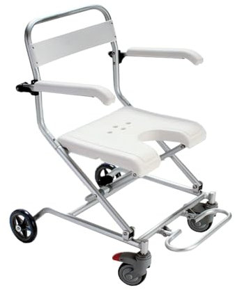 PNAJFUEL Fauteuil Roulant Léger Pliable, Chaise Den Portable Pour Femme Enceinte, Chaise de Douche À Roulettes