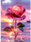 KEYIFA Diamond Painting Zubehör Rote Rosen, 5D Crystal Art Foto Bastelset Diamond Painting Erwachsene, DIY Blumen Vollbohrer Bilder Diamond Painting Set, Home Wand Dekor 30x40cm