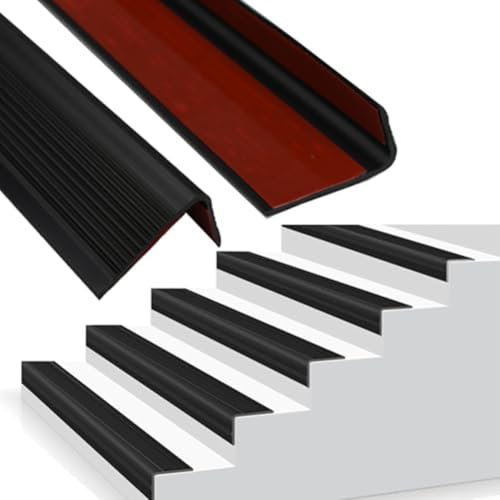 Peldaños antideslizantes para escaleras, de PVC impermeable, para peldaños de seguridad antideslizantes de 3 metros, protector de escalera, fácil instalación (negro)