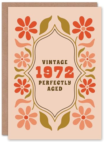 Artery8 Vintage Year Floral Flowers Her Born 1972 Aged 53 Years Old 53rd Birthday Card Mum Gran Wife