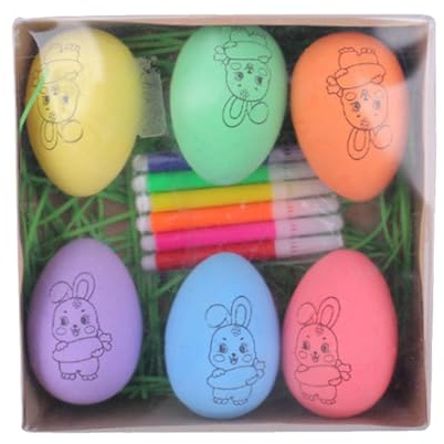 Ostereier bemalen - Eierfärbe-Set zum Basteln und Basteln | 6 Eier zum Bemalen, Osterkörbe für Mädchen und