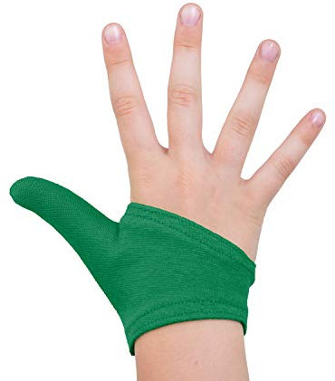 Award Winning Thumb Glove - Stop Thumb Sucking, Skin Picking, Skin and Nail Biting. Dry Hands, Eczema, Psoriasis. Children and Adults. Touch Screen Compatible. (Green, Large (10+yrs/Adult))