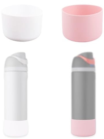 BOXOB 2pcs Silicone Boots for Owala 30oz & 40oz FreeSip Sway Bottles, Anti-Slip Scratch-Resistant Protective Bottle Sleeves Perfect for Owala Tumbler Accessories (Pink, White)