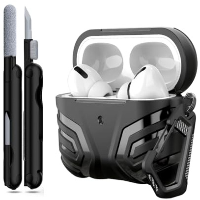 Ruayia für AirPods 4 (2025) Hülle, Kompatibel mit AirPods 4, Generation Mit kostenlosem Reinigungsstäbchen, Robuster Sturzschutz – Schwarz