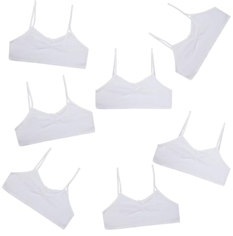 Girls 7 Pack Crop Bra Tops Cotton Blend Back to School 10 to 14 Years Wire Free