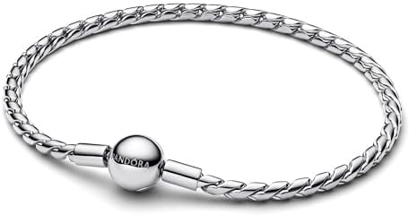 PANDORA Moments Runder Verschluss Flügel-Kettenarmband aus Sterling Silber, Kompatibel Moments, Größe: 21cm, 594028C00-21