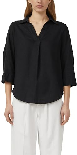 s.Oliver Damen Bluse – Leinenmix, 3/4-Ärmel, Regular Fit