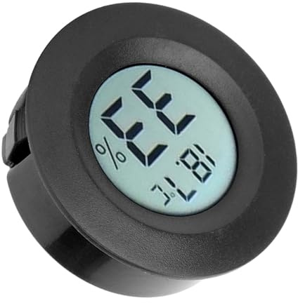 BRRNOO Humidimètre, Thermostat de de la Température et de l'humidité pour la Maison avec écran LCD Thermomètre Hygromètre ABS pour un Usage Domestique et Professionnel (BLACK)