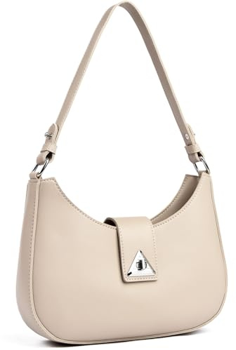 Travistar Handtasche Damen Klein Elegant Schultertasche Damen Kleine Tasche Y2k Bag Aesthetic Abendtasche Clutch mit Reißverschluss, Aprikose Umhängetasche für Teenager Mädchen