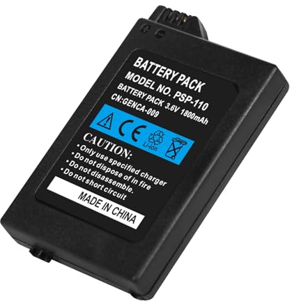 Batteria PSP-110 da 1800 mAh per Sony PSP-1000, PSP-1001, PSP-1002, PSP-1003, PSP-1004, PSP-1005, PSP-1006, PSP Fat Console