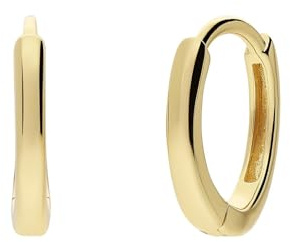 Lucardi - Damen Silberne, goldbeschichtete Creolen mit Zirkonia, 12 mm, für Damen - Ohrringe - 925 Silber - Gelbgold legiert - Nickelfrei