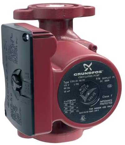 Grundfos 52722512 3-Speed 1/6 Horsepower Circulator Pump with Flow Check ASIN: B002YR4AVW View on Amazon, Large, Red