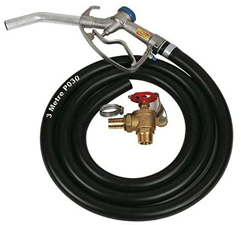 DYNATEX Transfer Pump Hose Pipe 3 Meter Diesel Oil Fuel Delivery Gun Nozzle Valve Tap Assembly Kit NEW