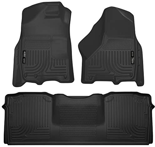 Husky Liners Weatherbeater Serie | Bodeneinlagen für Vorder- und 2. Sitz – Schwarz | 99041 | passend für 2010–2018 Dodge Ram 2500/3500 Mega Cab 3 Stück