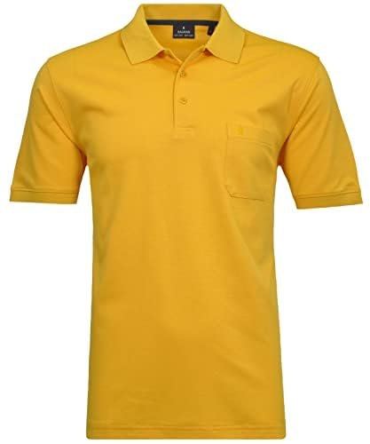 RAGMAN Herren Softknit-Polo mit Brusttasche, Kurzarm M, Gelb-050