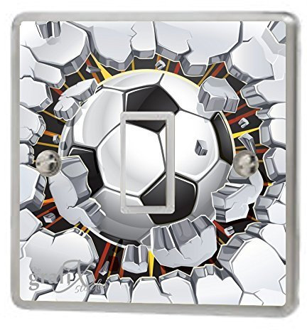 Football Breaking Wall Light Switch Sticker Vinyl/Skin cover sw54