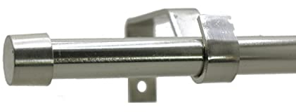 Deko-Team ausziehbare Gardinenstange Edelstahllook mit Endkappe (120-210 cm)