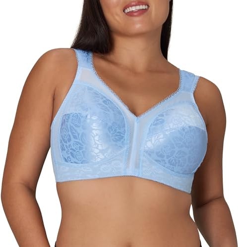 PLAYTEX Womens 18 Hour Comfort-strap Wireless Bra, Full-coverage With 4-way Trusupport, Single & 2-pack Bras, Zen Blue, 40C US