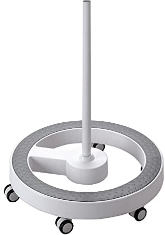 Lumeno Rollstativ/Ständer 6159GR /6159GN /6159SW mit grauem oder grünem Fußring für Lupenleuchten, Arbeitsplatzlampen, Kosmetikleuchten, Leuchtlupen, passend Serie 721X/821X/851X grau