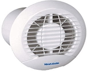 Vent-Axia Eclipse 100mm Axial Single Speed Fan Pull Cord white finish measures 100mm across 427281