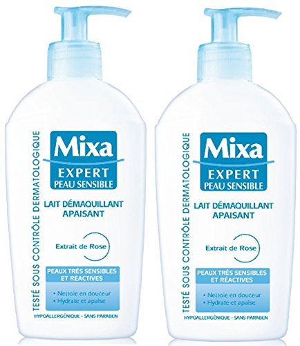 Mixa expert empfindliche Haut beruhigende reinigungsmilch Rose 200 ml extrakt - Set aus 2