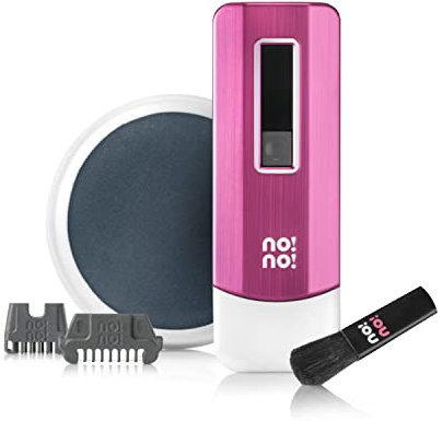 no!no! Pro Hair Removal Device Basic Kit - System With Buffer and Tip Attachments for Women & Men - Flawless Remover for Face & Body (Pink)