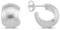 Vinani Damen Ohrringe 925 Silber - Halb Creolen Ohrstecker für Frauen - klein rund bauchig mattiert aus 925 Sterling Silber 2CRM