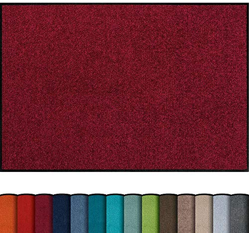 Erwin Müller Fußmatte Mainz, Schmutzfangmatte, Sauberlaufmatte uni weinrot Größe 50x75 cm - rutschfest, pflegeleicht, für Fußbodenheizung geeignet (weitere Farben, Größen)