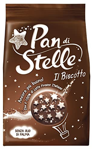Barilla Pan Di Stelle Chocolate Biscuits with Milk, Hazelnuts and Cocoa, Pack of 12 x 350 g